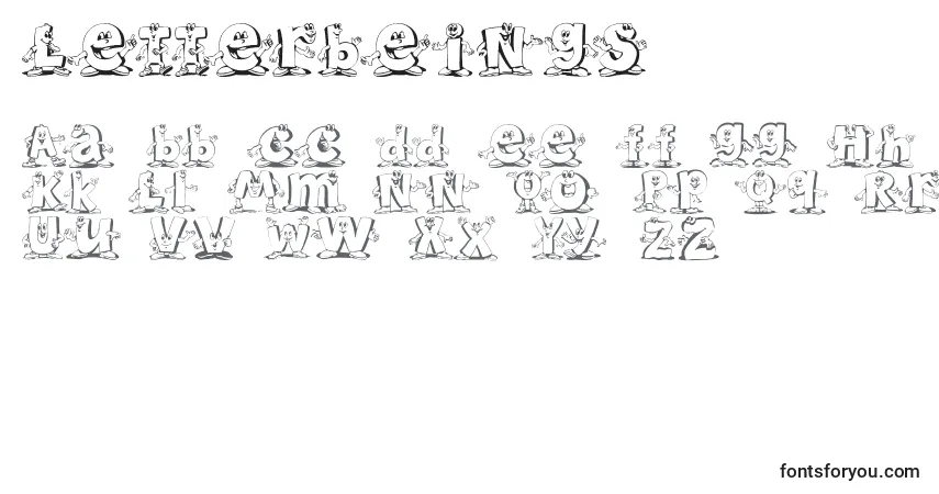 Schriftart Letterbeings – Alphabet, Zahlen, spezielle Symbole