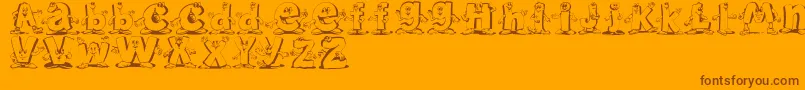 Letterbeings Font – Brown Fonts on Orange Background
