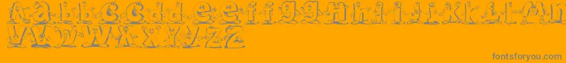 Letterbeings Font – Gray Fonts on Orange Background