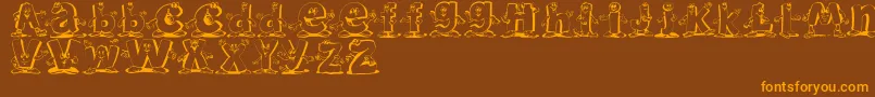 Letterbeings Font – Orange Fonts on Brown Background