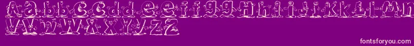 Letterbeings Font – Pink Fonts on Purple Background