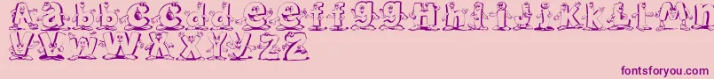 Letterbeings-Schriftart – Violette Schriften auf rosa Hintergrund