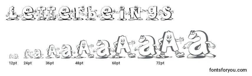 Размеры шрифта Letterbeings