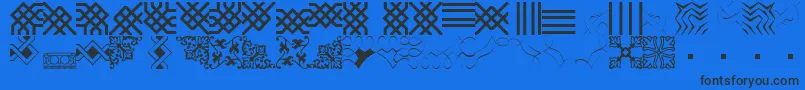 BorderbatsFilligreeRegular Font – Black Fonts on Blue Background