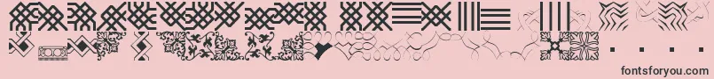 Fonte BorderbatsFilligreeRegular – fontes pretas em um fundo rosa