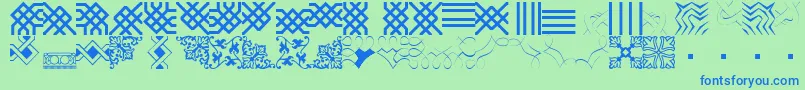 BorderbatsFilligreeRegular Font – Blue Fonts on Green Background