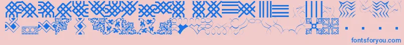 BorderbatsFilligreeRegular-Schriftart – Blaue Schriften auf rosa Hintergrund