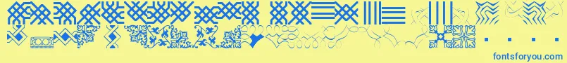 Шрифт BorderbatsFilligreeRegular – синие шрифты на жёлтом фоне