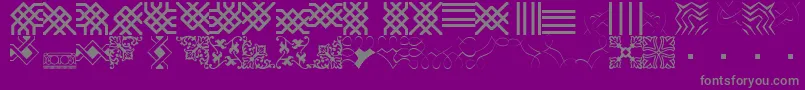 BorderbatsFilligreeRegular-Schriftart – Graue Schriften auf violettem Hintergrund