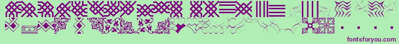 BorderbatsFilligreeRegular Font – Purple Fonts on Green Background