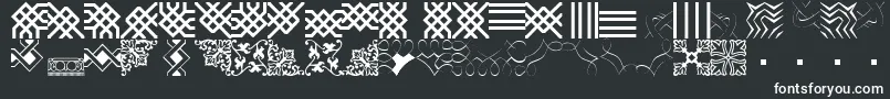 Шрифт BorderbatsFilligreeRegular – белые шрифты на чёрном фоне