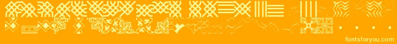 Fonte BorderbatsFilligreeRegular – fontes amarelas em um fundo laranja