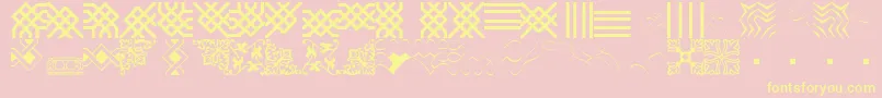 BorderbatsFilligreeRegular-Schriftart – Gelbe Schriften auf rosa Hintergrund
