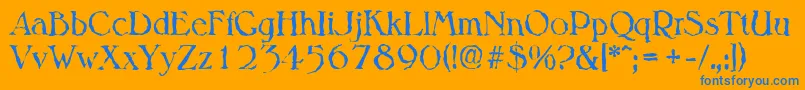 MelbournerandomRegular Font – Blue Fonts on Orange Background