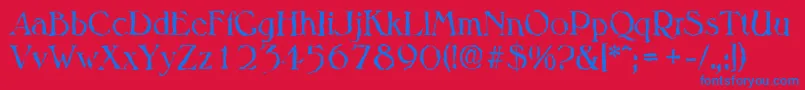 Шрифт MelbournerandomRegular – синие шрифты на красном фоне
