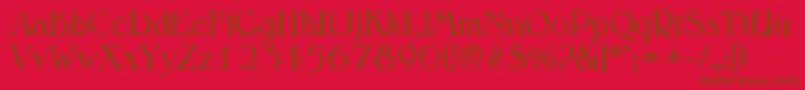 MelbournerandomRegular-Schriftart – Braune Schriften auf rotem Hintergrund