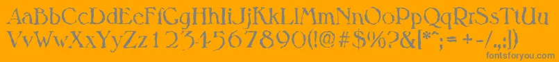 MelbournerandomRegular-Schriftart – Graue Schriften auf orangefarbenem Hintergrund