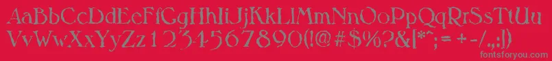 MelbournerandomRegular Font – Gray Fonts on Red Background