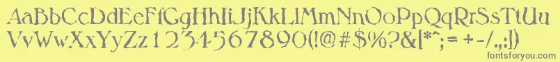 MelbournerandomRegular-Schriftart – Graue Schriften auf gelbem Hintergrund