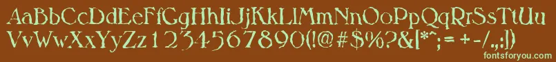 MelbournerandomRegular Font – Green Fonts on Brown Background