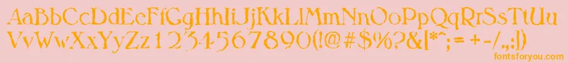 MelbournerandomRegular-Schriftart – Orangefarbene Schriften auf rosa Hintergrund