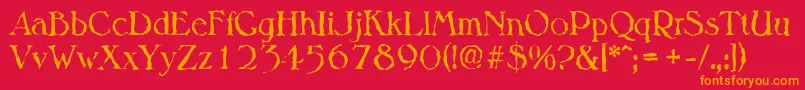 MelbournerandomRegular Font – Orange Fonts on Red Background