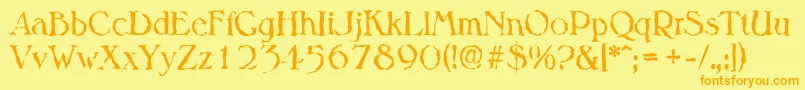 MelbournerandomRegular Font – Orange Fonts on Yellow Background