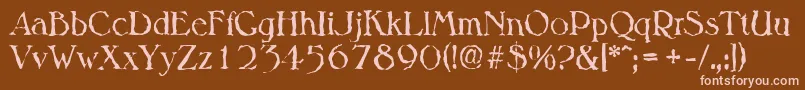 MelbournerandomRegular Font – Pink Fonts on Brown Background