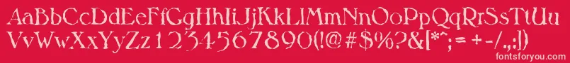 MelbournerandomRegular Font – Pink Fonts on Red Background