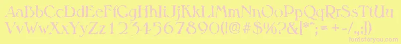 MelbournerandomRegular Font – Pink Fonts on Yellow Background