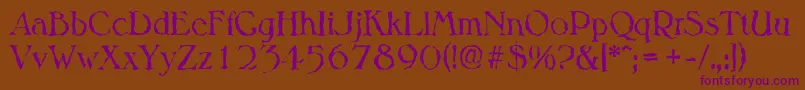 MelbournerandomRegular Font – Purple Fonts on Brown Background