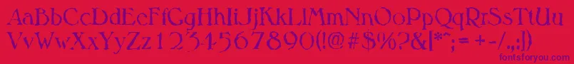 MelbournerandomRegular Font – Purple Fonts on Red Background