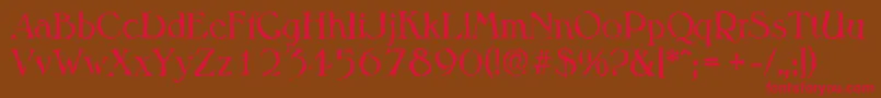 MelbournerandomRegular Font – Red Fonts on Brown Background