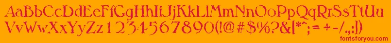 MelbournerandomRegular Font – Red Fonts on Orange Background