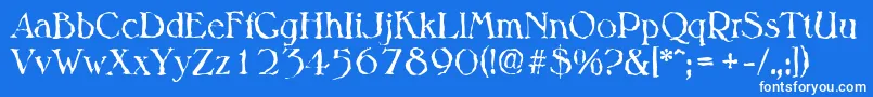 MelbournerandomRegular Font – White Fonts on Blue Background