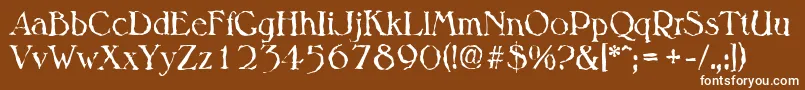 MelbournerandomRegular-Schriftart – Weiße Schriften auf braunem Hintergrund