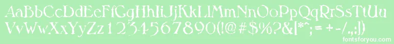 MelbournerandomRegular Font – White Fonts on Green Background