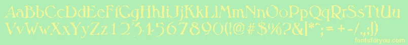 MelbournerandomRegular Font – Yellow Fonts on Green Background