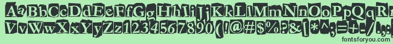Fanzine Font – Black Fonts on Green Background