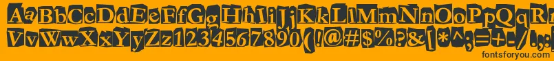 Czcionka Fanzine – czarne czcionki na pomarańczowym tle