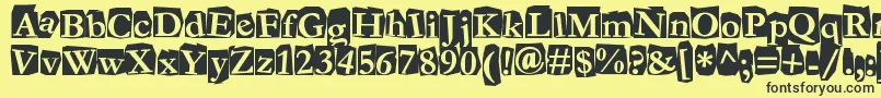 Fanzine Font – Black Fonts on Yellow Background