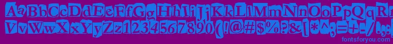 Fanzine Font – Blue Fonts on Purple Background