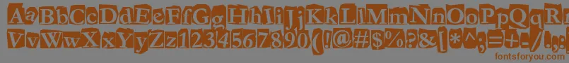 Fanzine Font – Brown Fonts on Gray Background