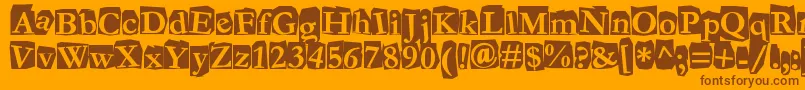 Fanzine Font – Brown Fonts on Orange Background