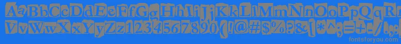 Fanzine Font – Gray Fonts on Blue Background