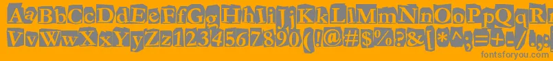 Fanzine Font – Gray Fonts on Orange Background