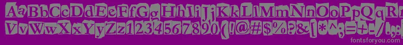 Fanzine Font – Gray Fonts on Purple Background