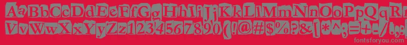 Fanzine Font – Gray Fonts on Red Background