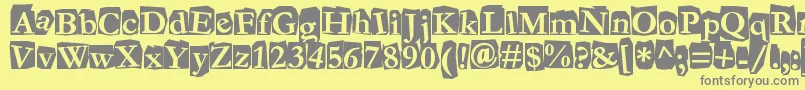 Fanzine Font – Gray Fonts on Yellow Background