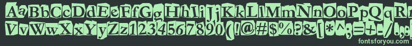 Fanzine Font – Green Fonts on Black Background